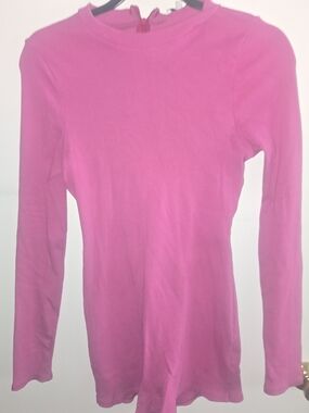 Fashion Nova Hot Pink Long Sleeve Jumpsuit Romper